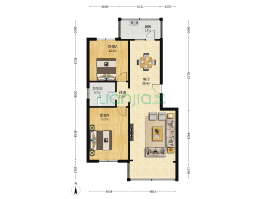 经济开发区小区 2室1厅1卫 100平方