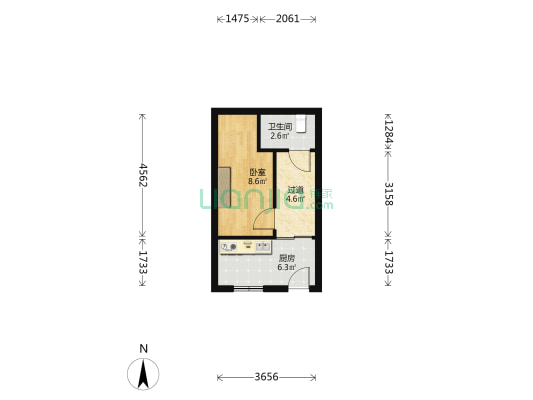 嘉善思贤商贸中心 1室0厅1卫 30平方