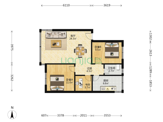 裕华小区 3室1厅1卫 74平方