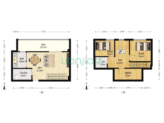 海威新界 3室1厅2卫 47平方