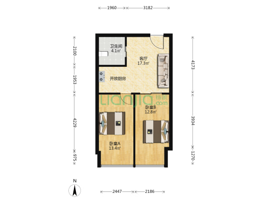 高丰家园 2室1厅1卫 69平方