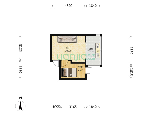北京路333号 1室1厅0卫 24平方