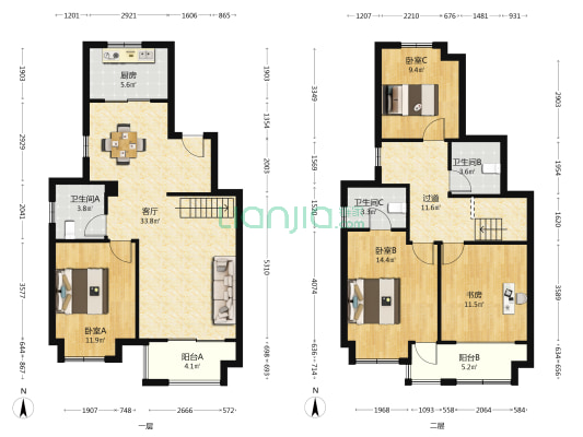 中锐琅石名筑 4室1厅3卫 134平方