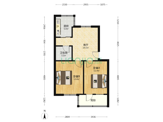 油车路296号 2室1厅1卫 61平方