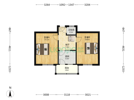 济南卷烟厂四宿舍 2室1厅1卫 60平方