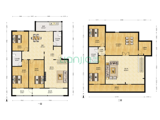 崇业路8号院 6室3厅3卫 145平方