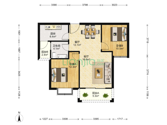 利北嘉园 2室2厅1卫 167平方