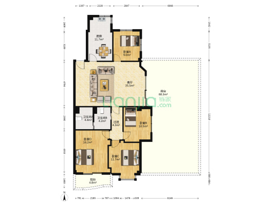 东瓯锦园 4室1厅2卫 135平方