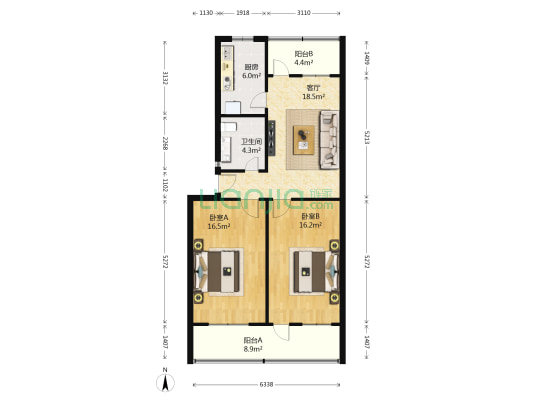 农业局家属楼 2室1厅1卫 82平方