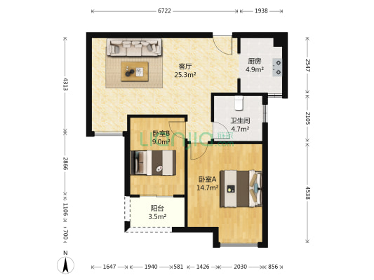 宝翔嘉苑 2室1厅1卫 79平方