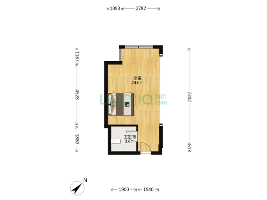 金府财富中心 1室0厅1卫 36平方