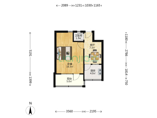 长征新村 1室1厅1卫 40平方