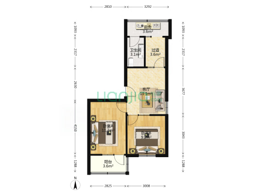 淮海西路279号 2室1厅1卫 61平方