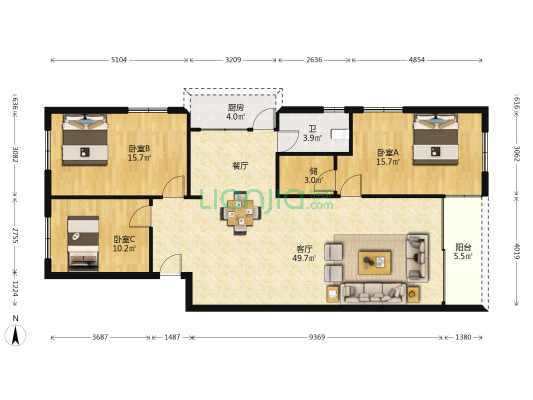 怡和楼 3室1厅1卫 147平方