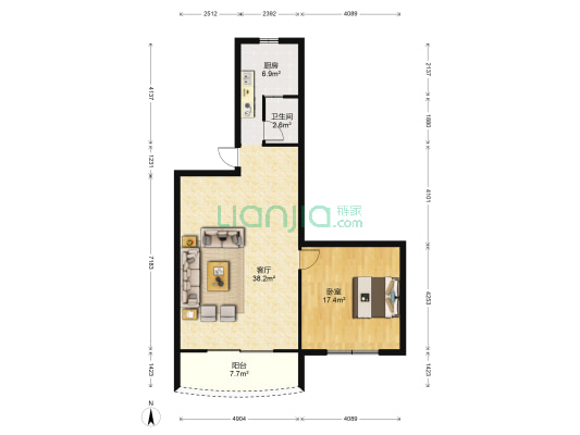 城市花园 1室1厅1卫 71平方