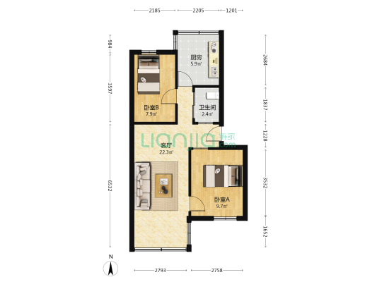 泉塘路 2室1厅1卫 57平方
