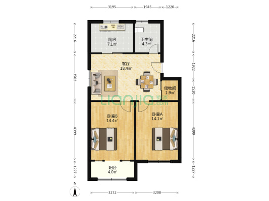 沁园新村五星小区东区 2室1厅1卫 81平方