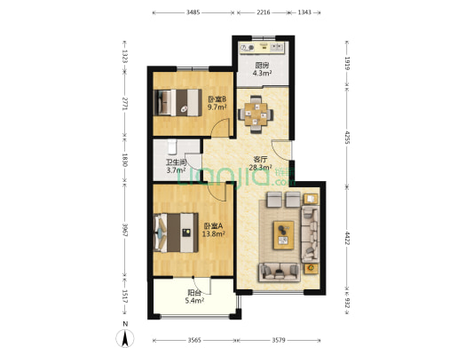 育慧名苑 2室1厅1卫 81平方