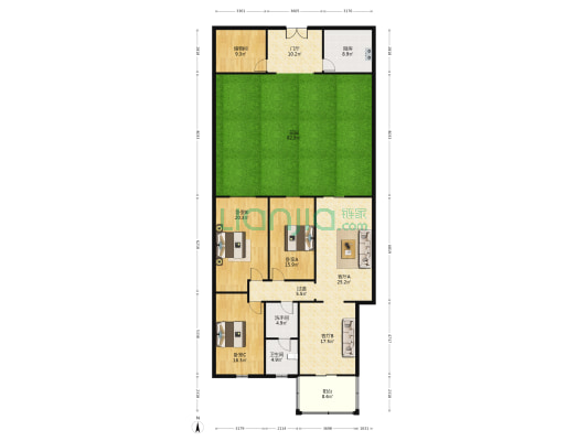 鑫苑小区一期 3室2厅2卫 140平方