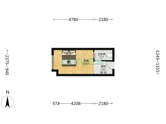 君合新城玺樾 1室0厅1卫 30平方