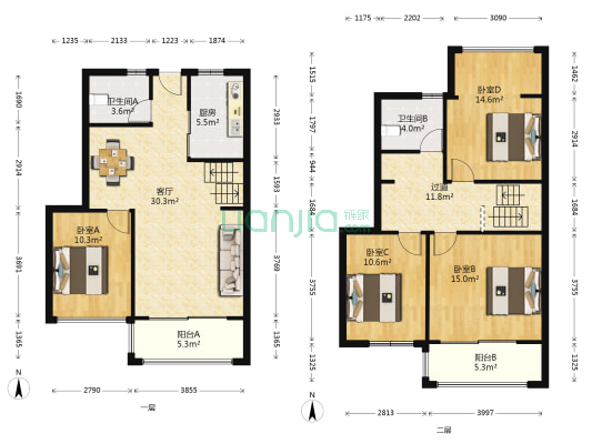 华润橡树湾3期 4室1厅2卫 130平方