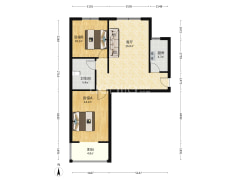 水岸花城，精装两居，明厨明卫，南北通透，中间楼层-涿州水岸花城户型图