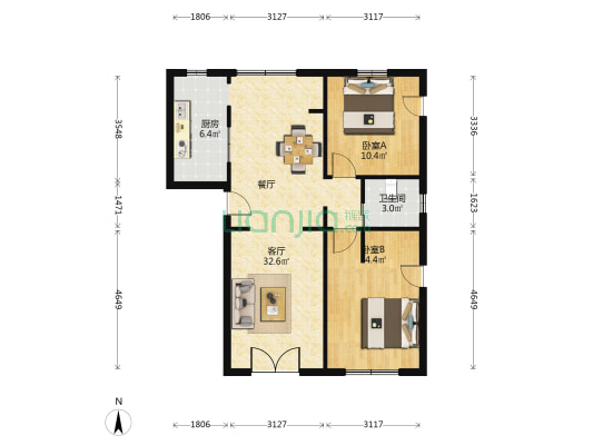 泰安路109弄 2室1厅1卫 82平方