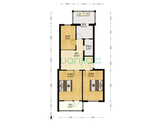 瑞成街 3室1厅1卫 84平方