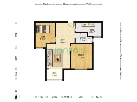 荣盛金陵学府 1室1厅1卫 75平方