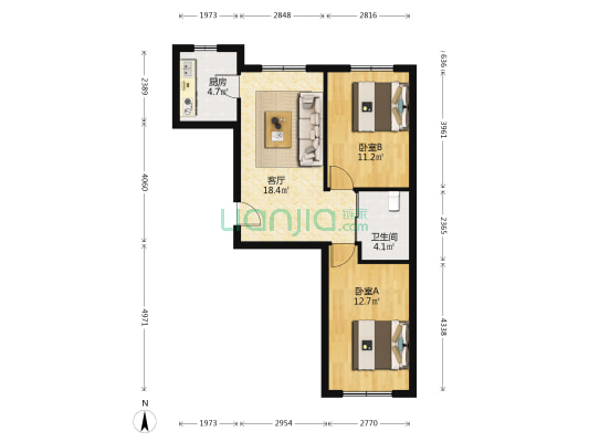城建世纪佳园 2室1厅1卫 72平方