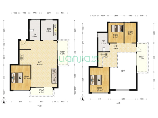 绿城桂语兰庭 4室1厅2卫 168平方