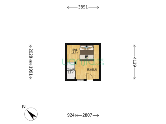 华诺思云尚 1室0厅1卫 25平方