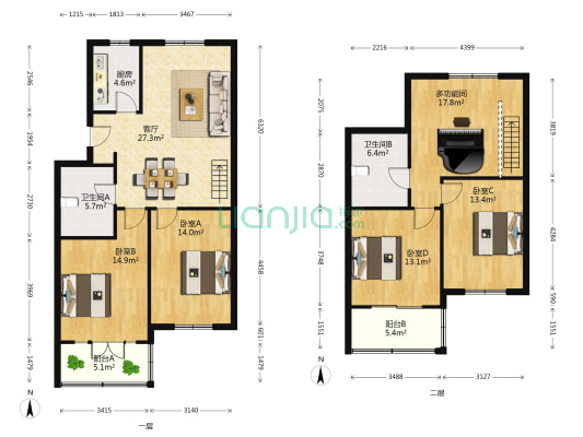 南苑四里 5室1厅2卫 145平方