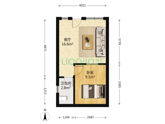 长城别苑 1室1厅1卫 33平方