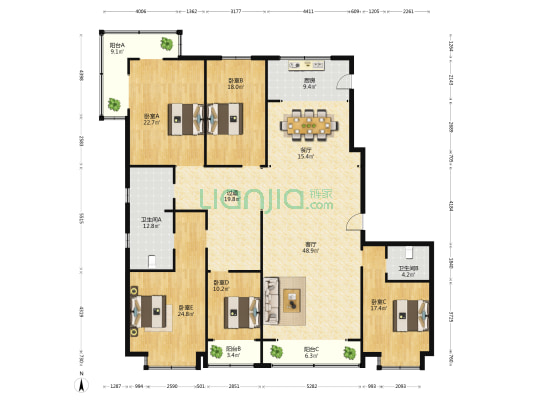 建投·祥澐府 5室2厅2卫 303平方