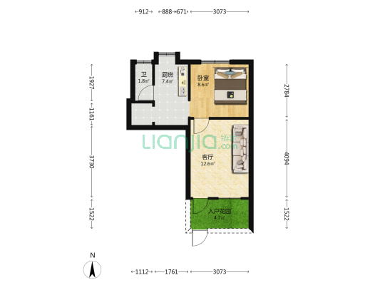 手表厂生活区 1室1厅1卫 40平方