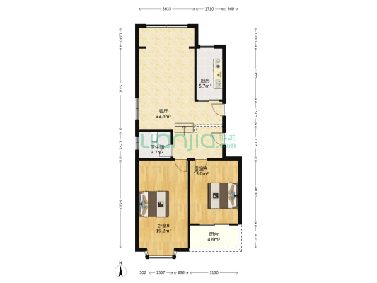 银聚园小区 2室1厅1卫 106平方