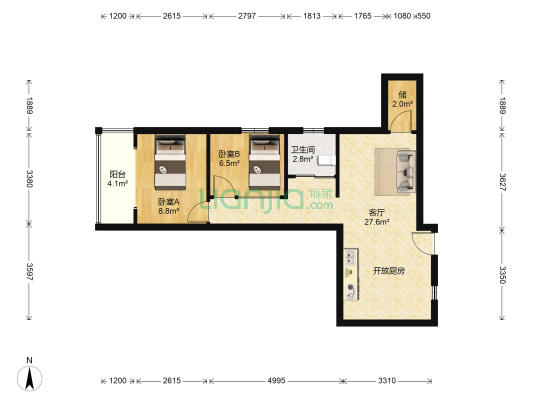 虹枫大楼 2室1厅1卫 73平方