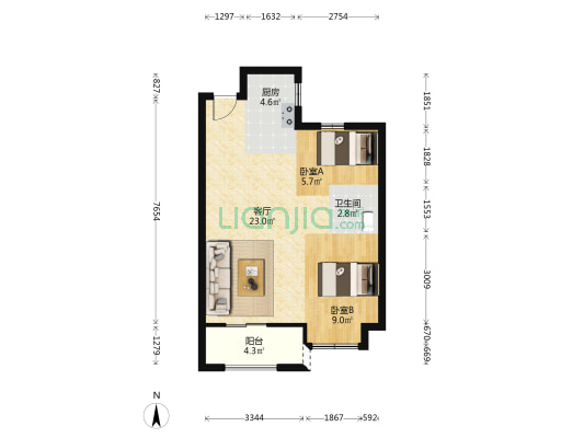 安平佳园 2室1厅1卫 60平方