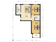双语旁 南北通透2居 拎包入住-涿州公园壹号户型图