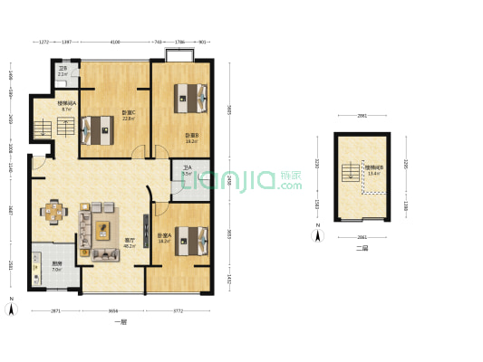 愿景滨河春晓 3室1厅2卫 173平方