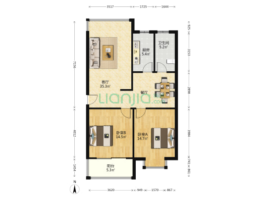 雅馨公寓小区 2室1厅1卫 200平方
