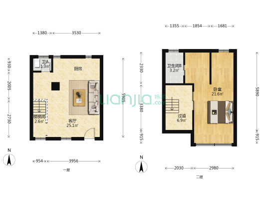 许昌路227弄 1室1厅2卫 63平方