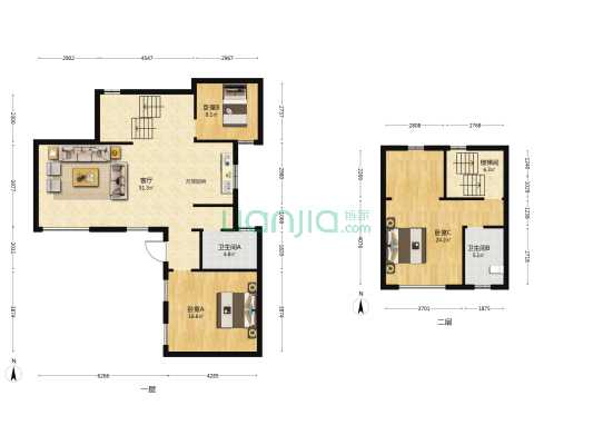 国信山水间 3室1厅2卫 227平方
