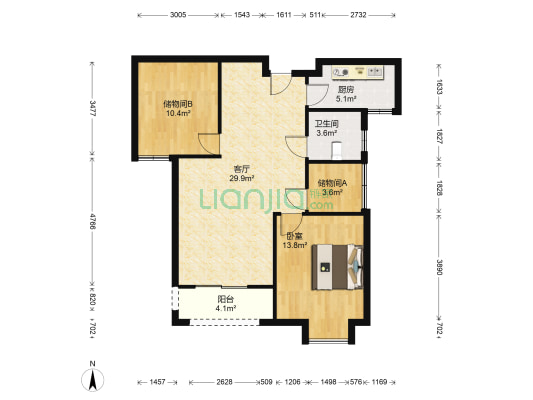 金宏豪庭 1室1厅1卫 86平方