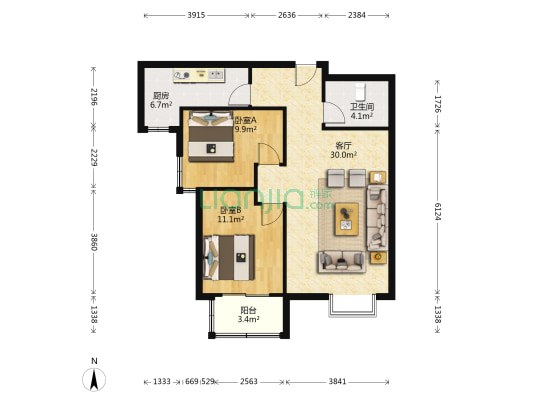 华阳路上电梯楼，联合一号院值得拥有的好房子-户型图