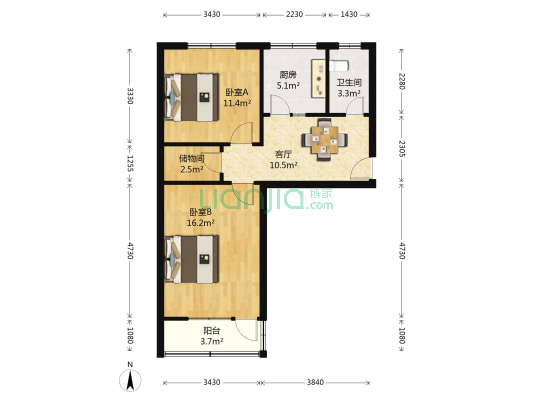 协鑫家园 2室1厅1卫 66平方