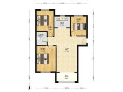 狮子城南北三局，带独立防火门大三居随意装修房本满二-涿州K2狮子城北区户型图