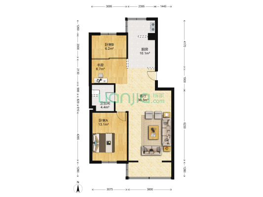 保利锦江林语二期 3室1厅1卫 98平方