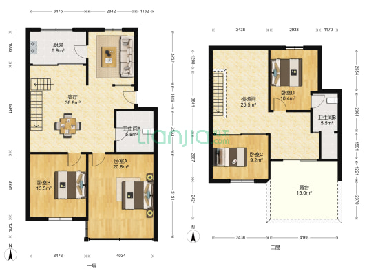 帝安公寓 4室1厅2卫 146平方